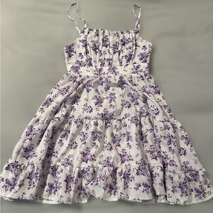 French Ditsy Floral Print Ruffle Hem Cami Dress